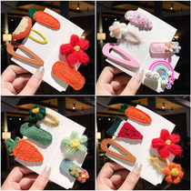 Childrens cute Korean hairhairclip side BBP clip children ins side clip girl plush Net red hair card headgear