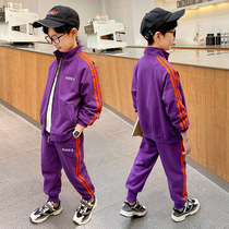 Boy Spring Clothing Suit 2021 New Sport Spring Autumn Children Boy 10 Handsome Young Boy 14-year-old Chaohan Edition