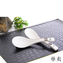 Cisxiang Ceramic Spoon Ceramic Soup Spoon Home Tablespoon Spoon Spoon Pure White Adorable Spoon Glaze Lower Color