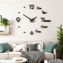 Punch-free clock wall clock living room household fashion personality creative diy decoration silent clock Nordic quartz clock