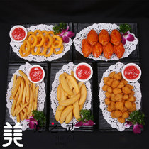 New custom simulation food food model Cafe snack chips potato grid fake dish sample display props