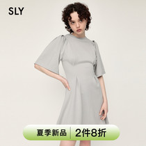 SLY 2022 Summer new design Sensation Bubble Cuff waist kneaded Knead Dress Woman 030FSL83-4860