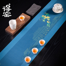 New Chinese style waterproof tea table kung fu tea table cloth tea table mat tea table mat Japanese table flag tea ceremony accessories