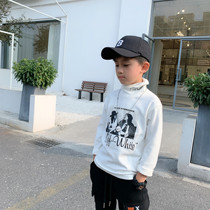 Meal Little Fan 2019 Winter new childrens children Girls print thickened high collar bottom-shirt baby warm blouses