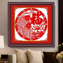 Cross stitch 2021 New thread embroidery blessing character living room year after year fish Fu simple novice beginner small piece hand embroidery