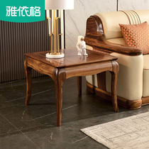 Italian light luxury solid wood corner a few African black gold Wood all solid wood side sofa side a few small coffee table