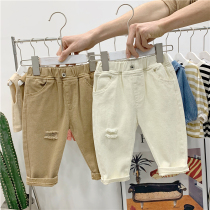  Baby overalls childrens trendy baby autumn pants boys and girls western style 2020 autumn stretch casual pants