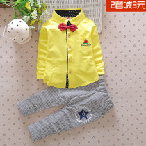 Childrens clothing shirt Boys suit 0 spring and autumn new male baby baby clothes 1-5 years old fashion casual Korean version
