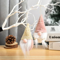 Creative faceless doll Santa Claus pendant decoration Cute white beard Christmas window Christmas Tree decoration