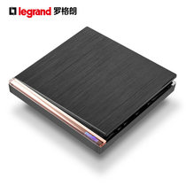 TCL Rogrand switch socket panel Yiyuan brushed black 5 five-hole two-three plug official flagship store three-hole 16a