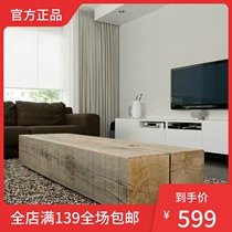 Nordic Solid Wood Strip Bench Log Wood Mound Tea Table Living Room Personality TV Cabinet Folk Hotel Designer Strip Bench
