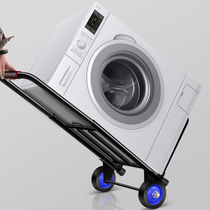 Hand trolley Foldable portable household net red vegetable shopping car artifact trolley trolley Luggage small pull car trailer