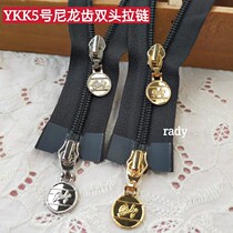 YKK black 5 double head zipped (63-71cm) branded jacket sweater cotton suit down jacket