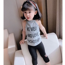 Childrens vest summer thin h 2021 New Small Children Baby Girl foreign style wear base shirt small sling