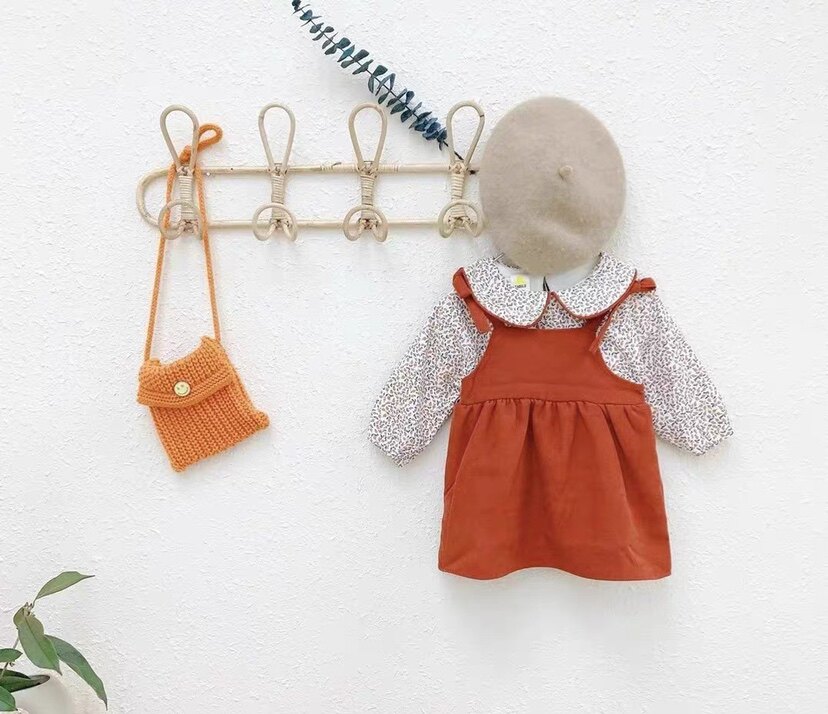 Handmade ins hanging clothes hook childrens shop for photo retro natural vines Wall Decoration Hook Clothes Wall Pylon
