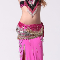 Feimei belly dance waist chain hip towel new belly dance suit gold and silver coins six semi-circle flannel waist chain girdle