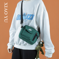  Harajuku Korean ins retro Hong Kong style tooling small square bag Japanese planet embroidery shoulder messenger bag hip-hop small bag