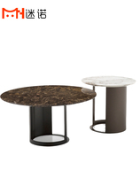 Nordic Light Lavish Marble Metal Creative Designer Tea Table Living Room Small Family Sofa Edge A Few Combinations Small Tea Table