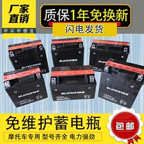 Motorcycle original factory Longxin brand maintenance-free battery dry battery battery 12V7A9A pedal 125 curved beam