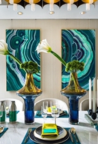 White green simulation floral Amber glazed vase neoclassical model room dining table floral vase ornaments