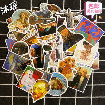 Handbook Sticker 50 artist paintings Van Gogh oil painting vintage famous painting art art handbook notebook sticker