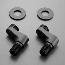 Black matte matte widened curved foot shower faucet Full copper shower 4 turn 6 extended widened curved foot accessories