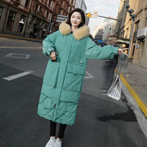 European station down jacket female East Gate Tide brand long thick warm super long knee loose down coat coat