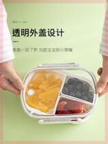 Plastic school mini storage box convenient heating baby microwave salad lunch box with lid partition type