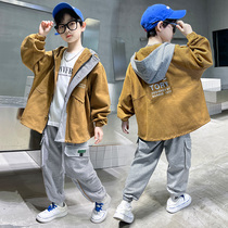 Boys suit autumn 2022 new boy spring and autumn two sets of big childhood handsome tide casual childrens clothing