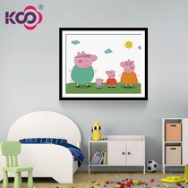 ks cross stitch 2019 new thread embroidery cute a little pig page cartoon anime pig baby childrens bedroom