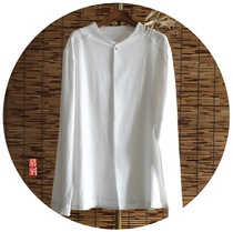 Clearance special Muke Chinese vintage plate buckle cotton and hemp mens shirt Tea suit Meditation suit Chinese style mens clothing