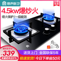 Sound gas stove gas stove double stove household embedded natural gas gas stove desktop liquefied gas stove