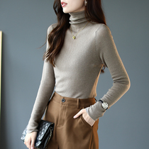 Baoshi Li high collar slim slim sweater womens long sleeve autumn Joker base shirt New 2021 solid color top