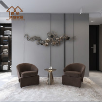 Stylish and simple hotel office decoration Bamboo and wood fiber integrated background wallboard Gray tone whole house decoration gusset