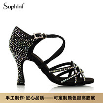 Suphini Boutique Handmade Custom Latin Dance Shoe Adult Ladies High heel Soft bottom National Peurenba ballroom