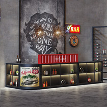 Industrial style retro cash register counter coffee restaurant creative front desk Internet café corner bar clear bar wrought iron bar