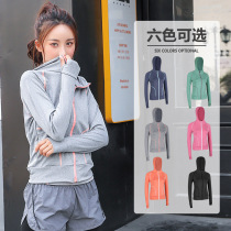 2020 new yoga clothes autumn and winter hooded fitness clothes quick-drying sports running clothes womens large size elastic long-sleeved jacket