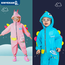 Childrens raincoat suit waterproof full body girl kindergarten one-piece cartoon boy primary school student long anti-riot poncho