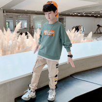 Boys autumn clothing suit 2022 new childrens spring and autumn foreign air sports Two sets CUHK Fairy Tide Cool Kids Clothes