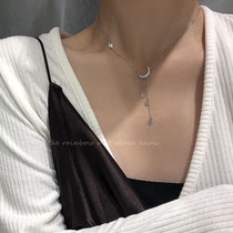 Exquisite moon necklace star fairy air tassel choker light luxury minority summer simple pendant temperament neck chain female
