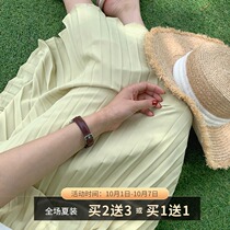 13 Good small man long pleated skirt women 2020 new summer A- line dress high waist hipster skirt