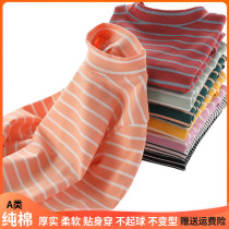 2021 spring and autumn boys half high collar cotton base shirt female baby slim top autumn clothes children long sleeve T-shirt