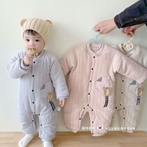 South Korean winter gush thickened baby conjoined pure cotton climbing clothes male and female baby warm out to wear cotton clothes