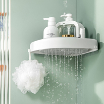 Punch-free toilet corner bathroom bath wash table triangle storage rack bathroom wall rack