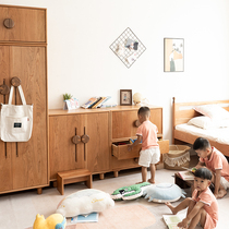 Solid Wood Children Wardrobe Brief About Male Girl Closet Small Household Type Cartoon Children Room Lockers Bedroom Containing Cabinet