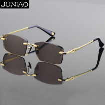 New natural crystal stone mirror Middle-aged men borderless sunglasses Radiation-proof driving driver sunglasses for women