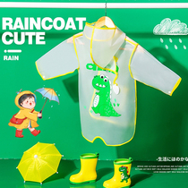 Childrens raincoat boys and girls waterproof kindergarten poncho children transparent bucket baby rain shoes set cute