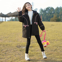 Girls coat 2022 new autumn and winter clothes in the big childrens fashion Western style late autumn quilted thick winter pie to overcome the tide