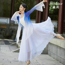 Chinese style classical dance practice clothing ancient rhyme elegant gradual change yarn clothing national dance group training clothing performance costume