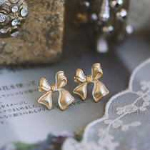 s925 silver needle butterfly knot ear nail 2021 new wave retro personality 100 hitch decoration minimalist Temperament Earrings Woman